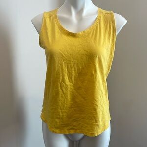 Women’s Tank Top Slim Fit Pullover Sleeveless Solid Yellow Sz S